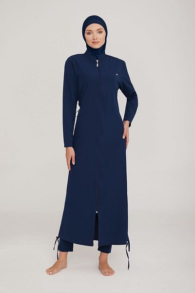 Remsa Mayo Μακρύ ολόσωμο, πλήρως καλυμμένο μαγιό Hijab Wınta 4065 Σκούρο Ναυτικό Μπλε