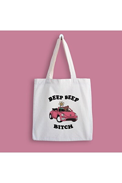 designedfy Beep Beep Btch Geantă din pânză imprimată