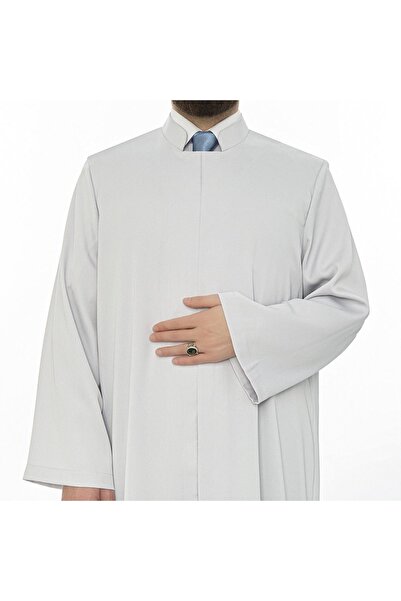 İkranur Şafi Hakim Yaka Sade Imam Cübbesi Gri