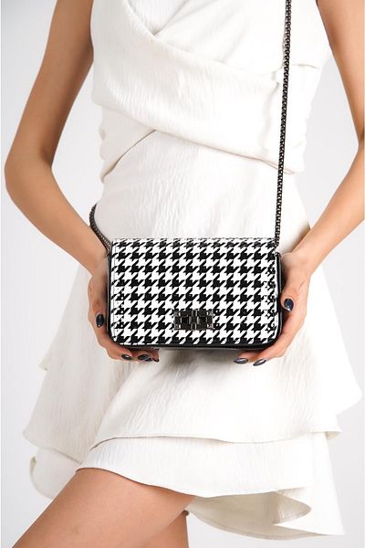 Capone Outfitters Capone Soho Houndstooth Patterned Houndstooth Women's Crossbody Bag