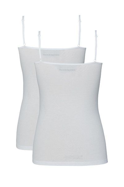 Blackspade Women's White Thin Strap Undershirt 2 Pack 1591