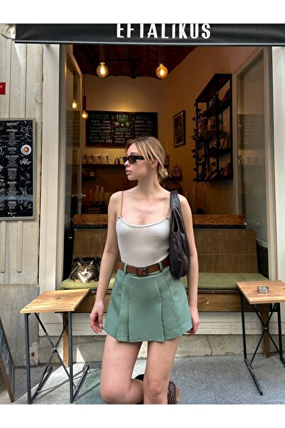 R&G RIMANERE GIOVANI Кемер Детальний Поплін Тканина Міні Жіноча Спідниця