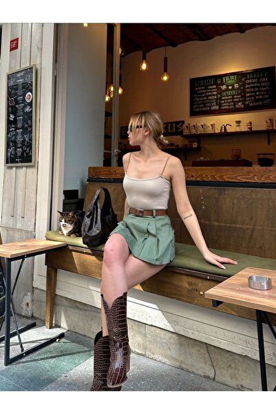 R&G RIMANERE GIOVANI Кемер Детальний Поплін Тканина Міні Жіноча Спідниця