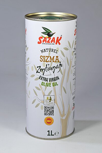 sazak zeytin zeytinyağı Sazak Naturel Sızma Zeytinyağı 1 Lt Teneke