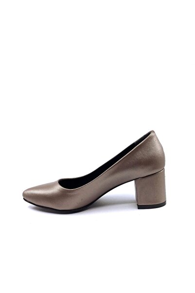 AYAKKABIMOOD Cc 100 6 Cm Platin Şanel Topuklu Ayakkabı