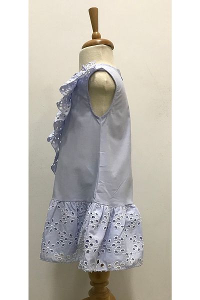 Çikoby Baby Girl Blue Laced Dress