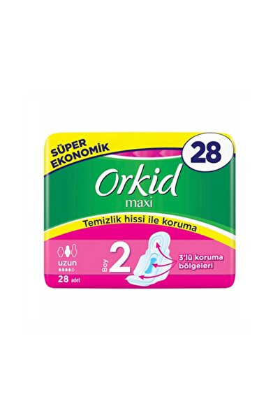 Orkid Maxi Uzun Hijyenik Ped Süper Ekonomik Paket 28 Ped