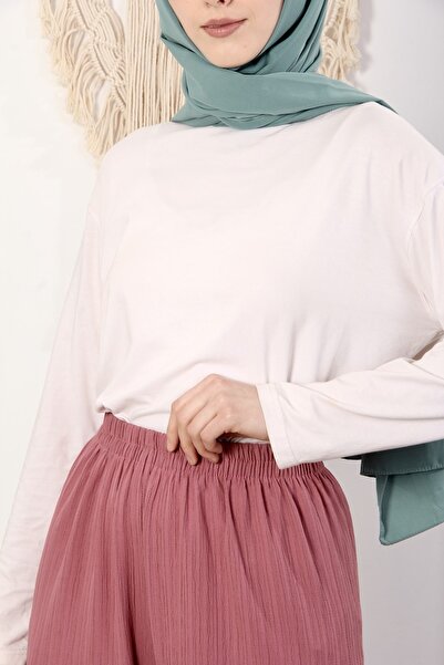 Space Fashion Elastic Waist Skirt Trousers Summer Comfortable Wide Seersucker Fabric