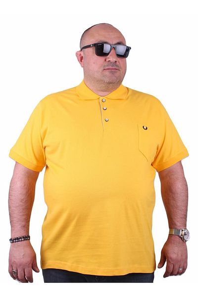 MocGrande Large Size Lycra Classic Pocket Polo T-Shirt 11501 Yellow