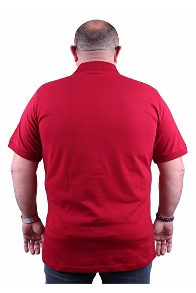 MocGrande Large Size Lycra Classic Pocket Polo T-Shirt 11501 Claret Red