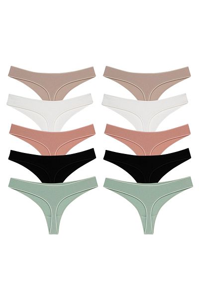 pink mood Comfy Cotton Thong 10 Pack