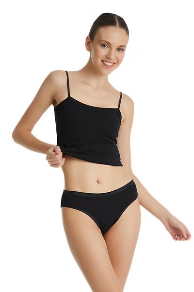 Blackspade Slip negru pentru femei Aura Satin 1400