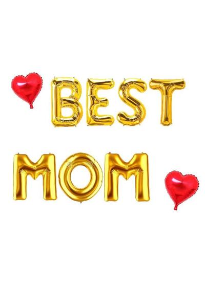Happyland Anneler Günü En Iyi Anne Best Mom Yazılı 40cm Harf Folyo Seti Ve 2 ...