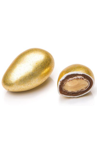 Şekerci Caferzade 200 Gr Almond Candy - Gold Colored and Chocolate Covered