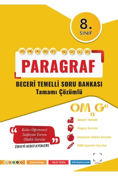 Genel Markalar 8. Sınıf Omage Gold Paragraf Soru Bankası / Özcan Yavaş / Omag...