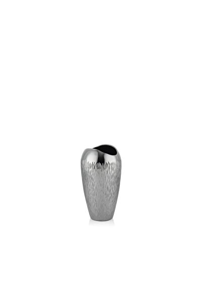ZADE HOME Calı Gümüş Küçük Metal Vazo 13*13*23 Cm Ed0179