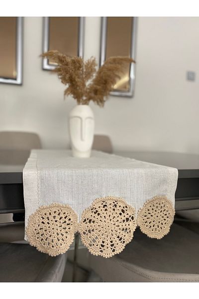 Parla Life Πλεκτό Μοτίφ Λινάρι Runner 40x140 εκ