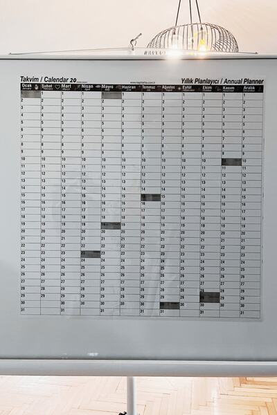 Bİ'ŞEY DÜKKAN Tarihsiz Yıllık Takvim Planlayıcı Akıllı Kağıt