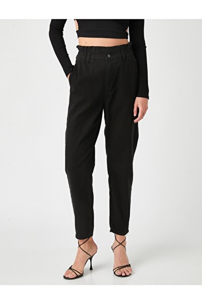 Koton Kot Pantolon Basen Baldır Bol Paçada Darlaşan Yüksek Bel