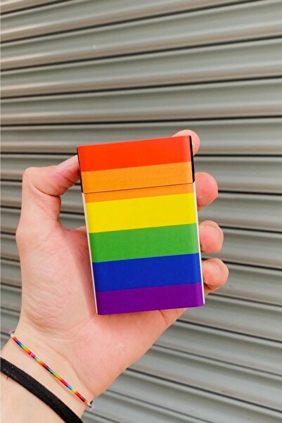 Namgo Gökkuşağı Desenli Desenli Standart Plastik Sigara Tabakası Kutusu