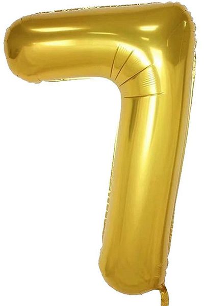 BeySüS Gold Numeral Foil Balloon - 7 Numerals 40 Inches