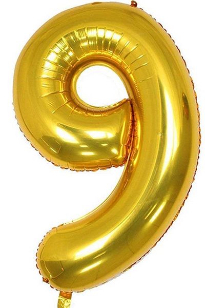 BeySüS Gold 9 Number Foil Balloon - 40 Inch