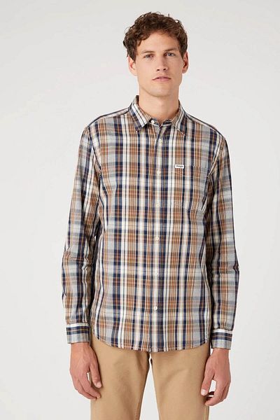 WRANGLER Men's Shirt - Brown, Long Sleeve, W5A24Mh36