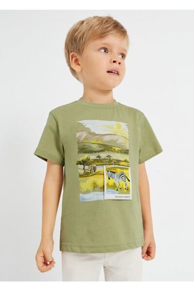 MAYORAL Хлопчик - Футболка з коротким рукавом з принтом «Сафарі»