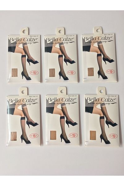 Bella Calze Fit 15 Denim Knee Socks Skin Color 7 Pack