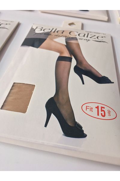 Bella Calze Fit 15 Denim Knee Socks Skin Color 7 Pack