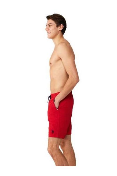 U.S. Polo Assn. Men's Long Red Swim Shorts
