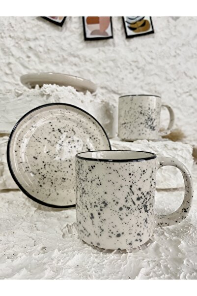 WindArtCeramic El Yapımı Seramik Tasarım Kahve Fincanı Benekli