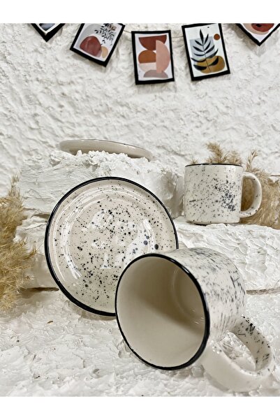 WindArtCeramic El Yapımı Seramik Tasarım Kahve Fincanı Benekli