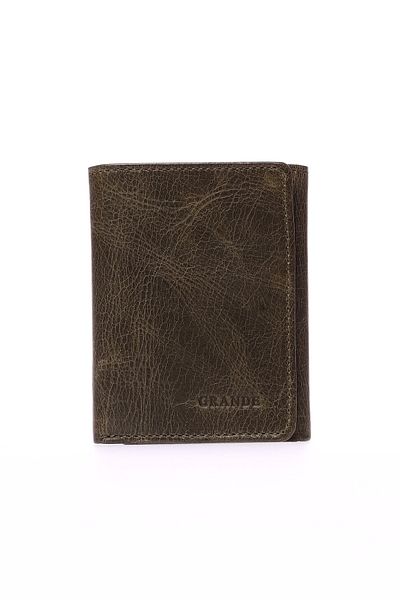 Grande 1414 Genuine Leather Men's Wallet Crazy Green
