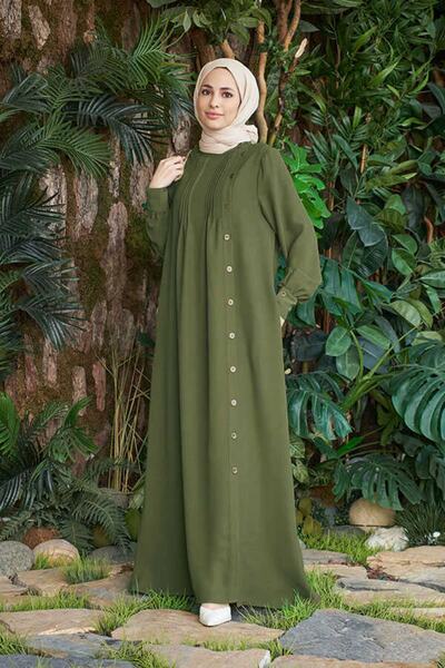 Neways 6508-berlin Yandan Düğmeli Ferace Haki