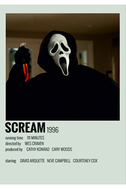 fırsatlar diyarı Scream Film Info Card Bilgi Kartı Duvar Posteri