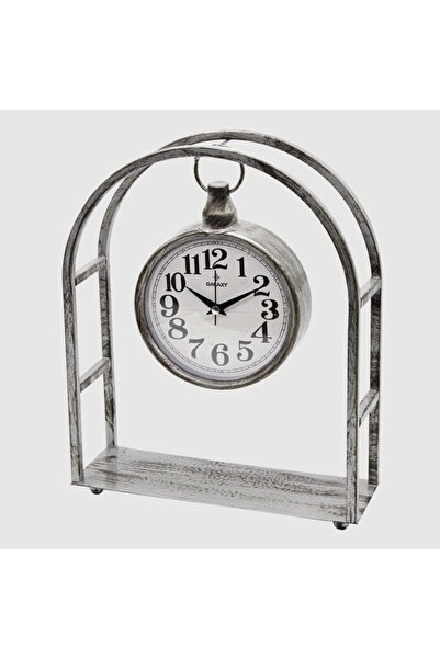Galaxy Gri ve siyah masa saati, 28.5x38cm, şık ve kullanışlı ev ve ofis aksesuarı