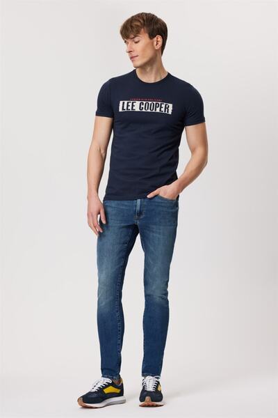 Lee Cooper Ανδρικό μπλουζάκι Navy Blue O Neck - K.