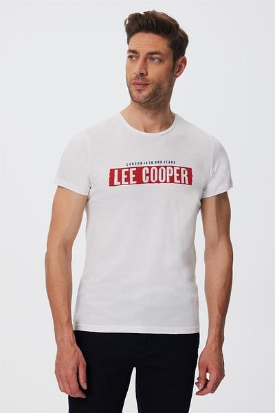 Lee Cooper Ανδρικό μπλουζάκι με λευκό λαιμόκοψη