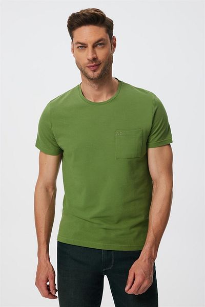 Lee Cooper Twıngo Men's O Neck Pique T-shirt Green