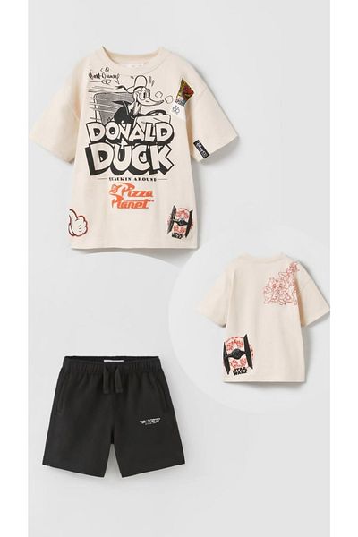 Pink Hippo Kids Donald Duck Printed Kids Top and Bottom Set with Shorts