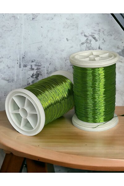 gürbüz filografi 0.30mm ( 100gr -150m) Fıstık Yeşili Renkli Bakır Tel Filogra...