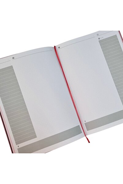 blume Acar Thermo Leather Flexible Cover 21*30 Cm 128 Pages Dot Undated Planner Notebook Black-Red