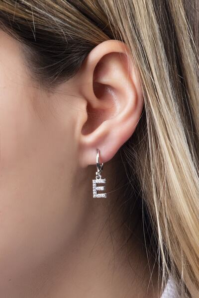 Sortie Aksesuar Zirkon Taşlı Harf Küpe E