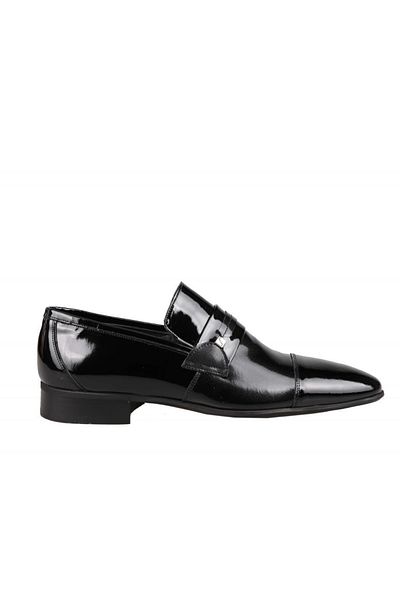 Fosco 2778 Ανδρικά παπούτσια casual από γνήσιο δέρμα μαύρο λουστρίνι