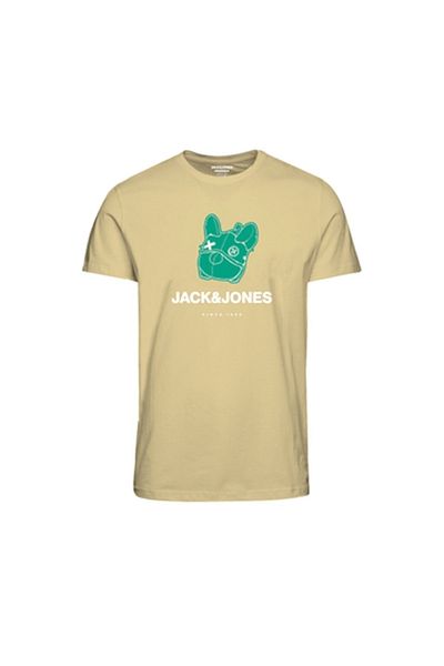Jack & Jones تي شيرت جاك آند جونز برقبة دائرية الخردل للرجال 100% قطن 12238121