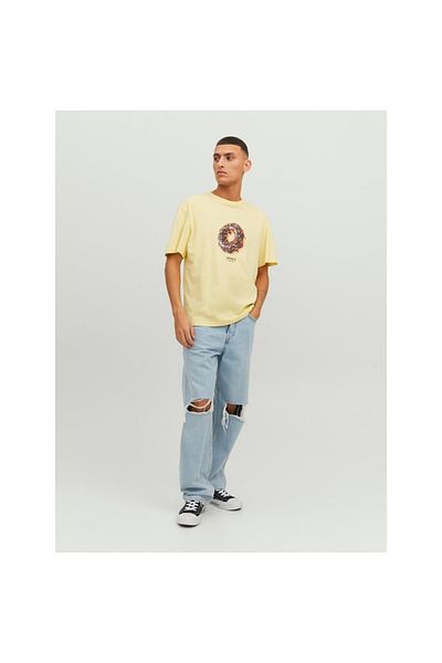 Jack & Jones Tricou pentru bărbați, 100% bumbac, galben cu imprimeu Jack&Jones 12238166