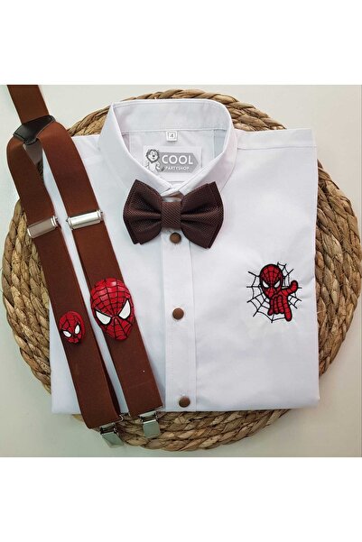cool partyshop Örümcek Adam Konseptli Askı Papyon Gömlek