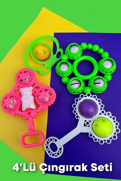 Hon 4-Piece Baby Rattle Set (Girl)