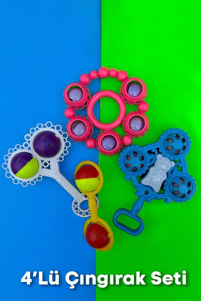 Hon 4-Piece Baby Rattle Set (Boy)